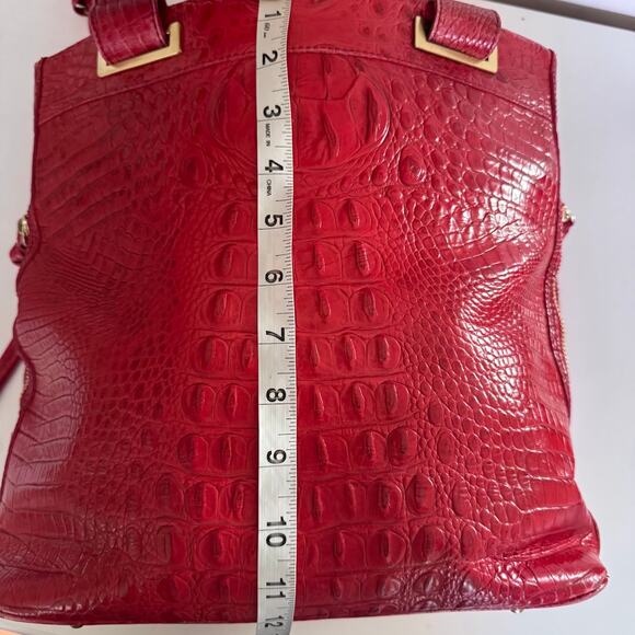 Brahmin Ono Melbourne Tote Red Croc Leather Shoulder Bag Tote - Picture 12 of 14
